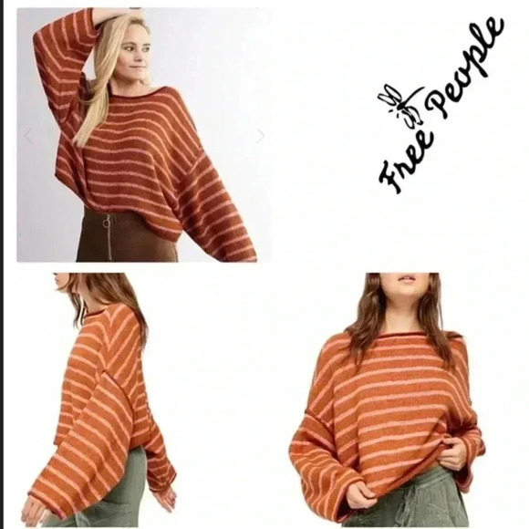 Free people Bardot stripe sweater - Picture 1 of 4